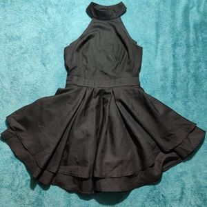 Lulus High Neck Open Back Formal Skater Dress